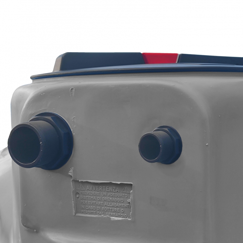 Cuve 1500L aérienne de récupération d'eau - Réservoir cylindrique gris - ELBI PA1500