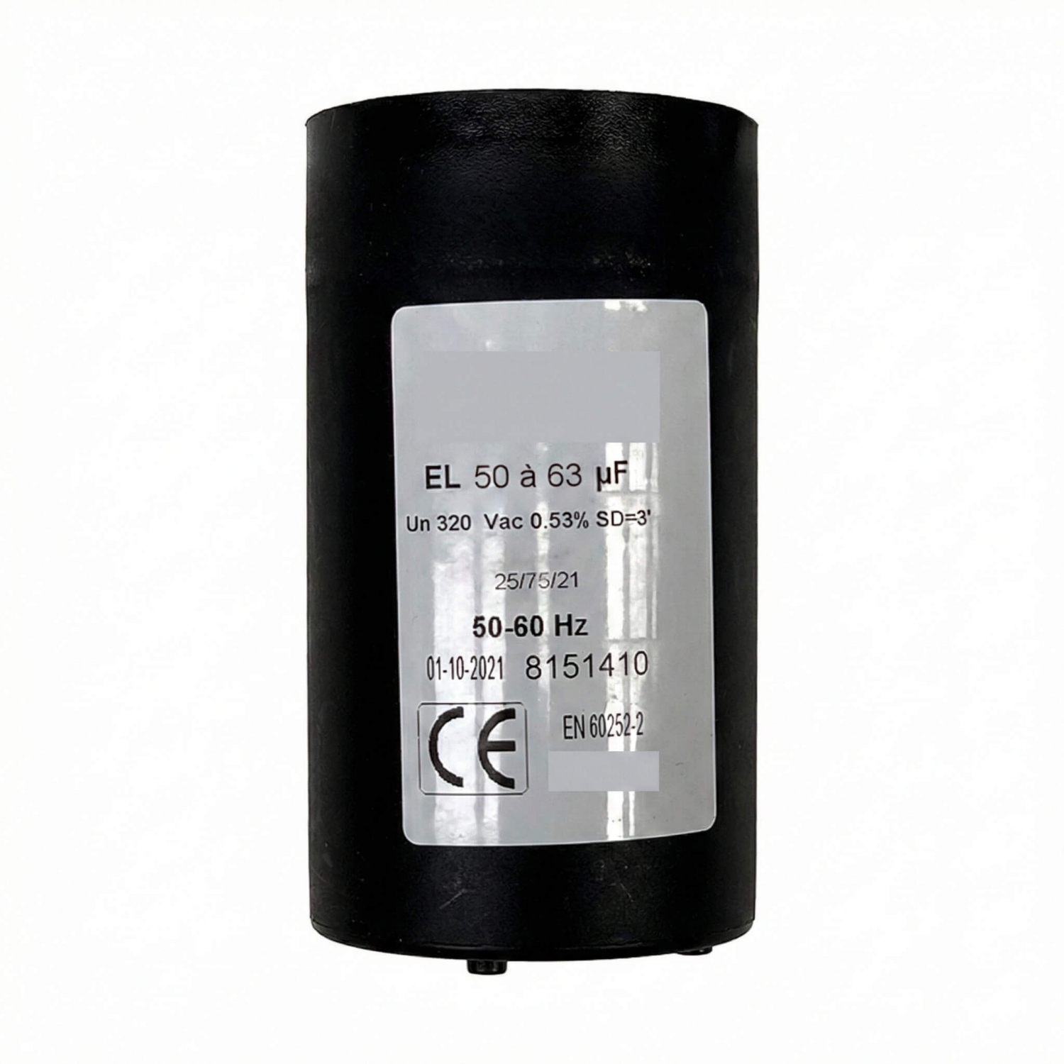 Condensateur de Démarrage 50uF à 63uF 250V à Cosses Faston pour Moteur Monophasé