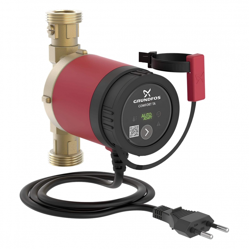 Circulateur de chauffage intelligent Grundfos Comfort 15-14 BX TA - Vanne d'isolation + clapet AR